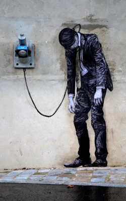 Levalet® | "Reload" - Sreet art mural graffitti creative intervention urban public spaces Paris