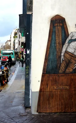 Levalet® | "Tempus Fugit" - Sreet art mural graffitti creative intervention urban public spaces Paris