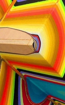 Holton Rower® | Tall painting contemporary art readymade psychedelic mesmerizing colorful random beautiful painting patterns