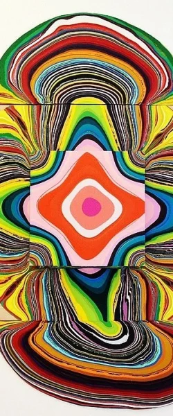 Holton Rower® | Tall painting contemporary art readymade psychedelic mesmerizing colorful random beautiful painting patterns